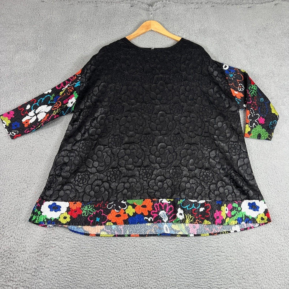 Berek Blouse Top Womens Large / XL Crinkle Stretch Floral Print Oversized